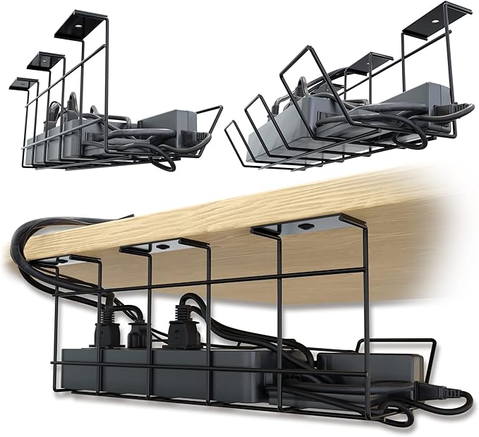 Compact Under Desk Cable Management Tray by ScandinavianHubCableTrays