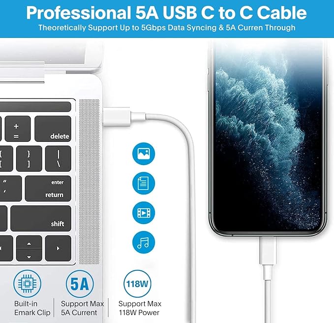 Mac Book Pro Charger-118W USB C Fast Charger Power Adapter Compatible - Image 6