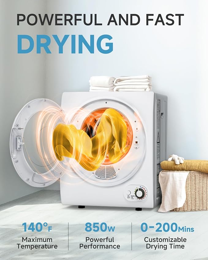 110V Portable Dryer – 850W Compact Clothes Dryer - Image 2