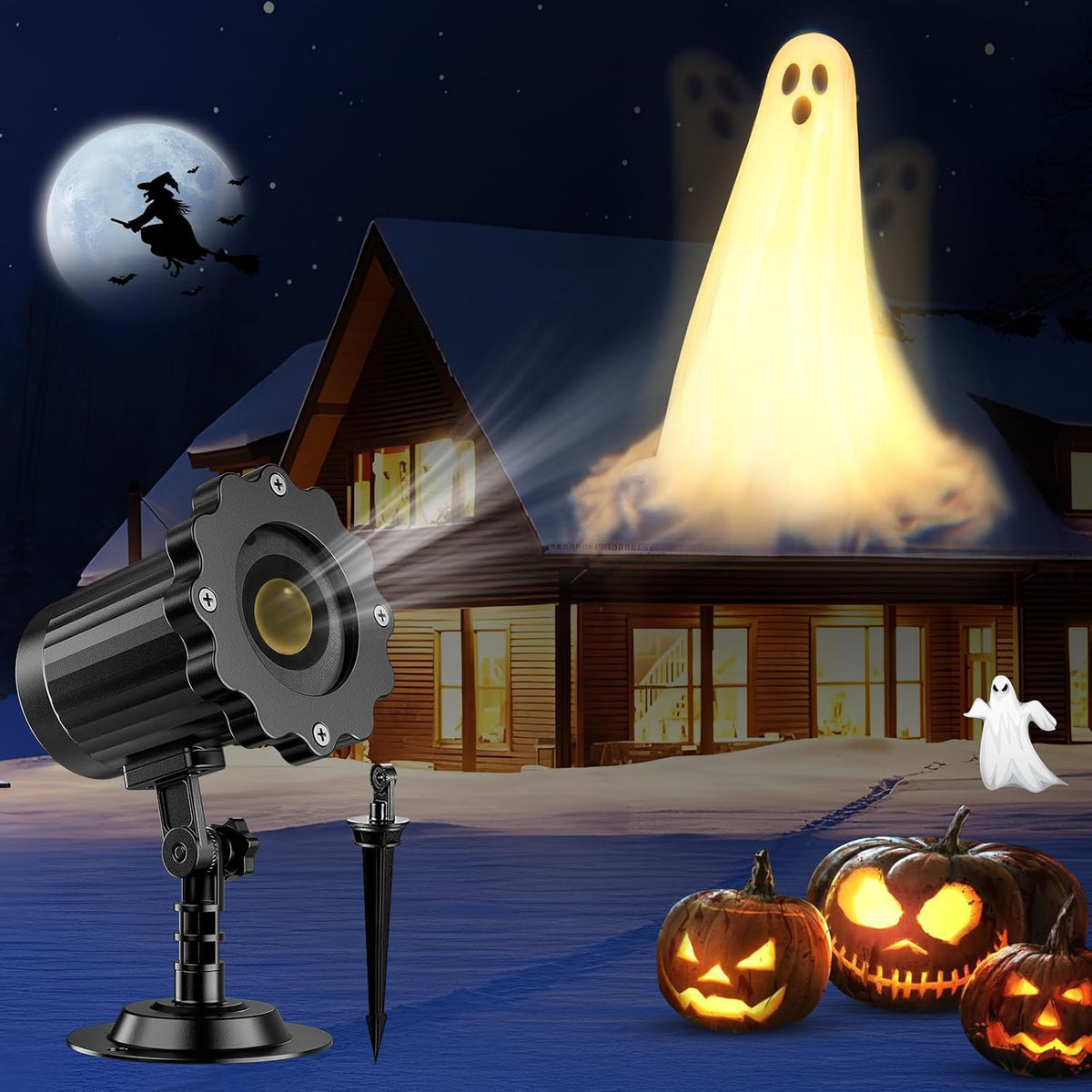 Halloween Projector Lights Outdoor,3D Dynamic Ghost Decorations Light,2026 Up...