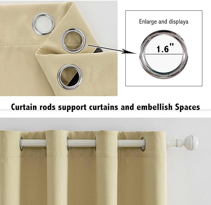Anytime 100% Blackout Curtain 2 Panels Set, Thermal Insulated Window Drapes - Image 4