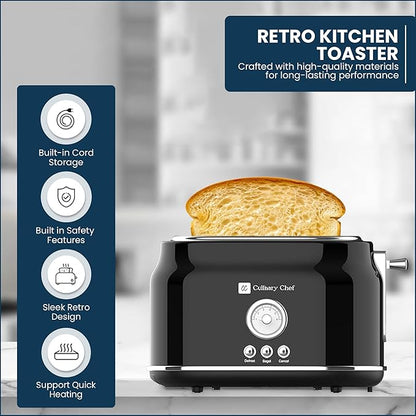 Frigidaire ETO102-WHITE, 2 Slice Toaster, Retro Style, Wide Slot - Image 3