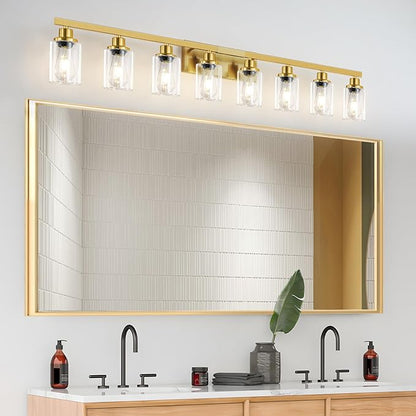 DIKAIDA 8 Light Gold Vanity Lights Over Mirror, 52inch Gold Bathroom Light - Image 6