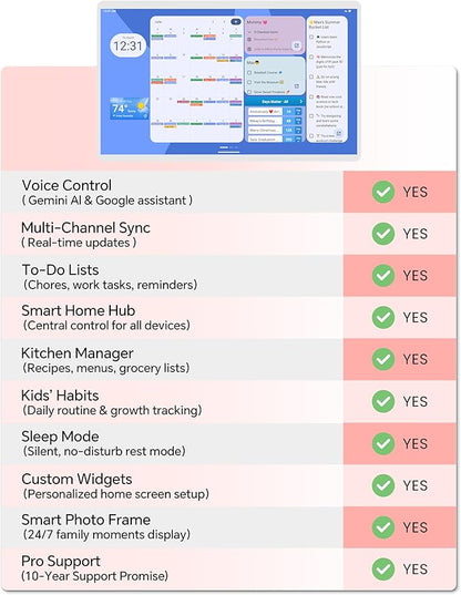 Viewzio 24 Inch Digital Planner Wall Planner Touch Screen Chore Chart Syncs All - Image 4