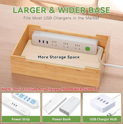 Pezin & Hulin Bamboo Charging Station, Electronic Devices Organizer - Image 5
