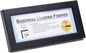 [3.5x8.5bk] Professional Black Business License Certificate Frame, Holds 3.5 by 8.5 inch Media, Self-Standing with Wall Hanger