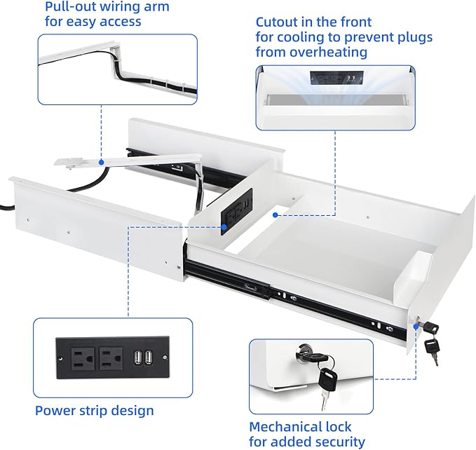 Lumil Under Desk Mounted Drawer Lockable - Image 6