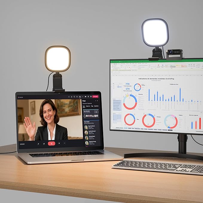Upgraded Ring Light for Laptop, Monitor & Desk – Eye-Caring Diffused LED by LitONES