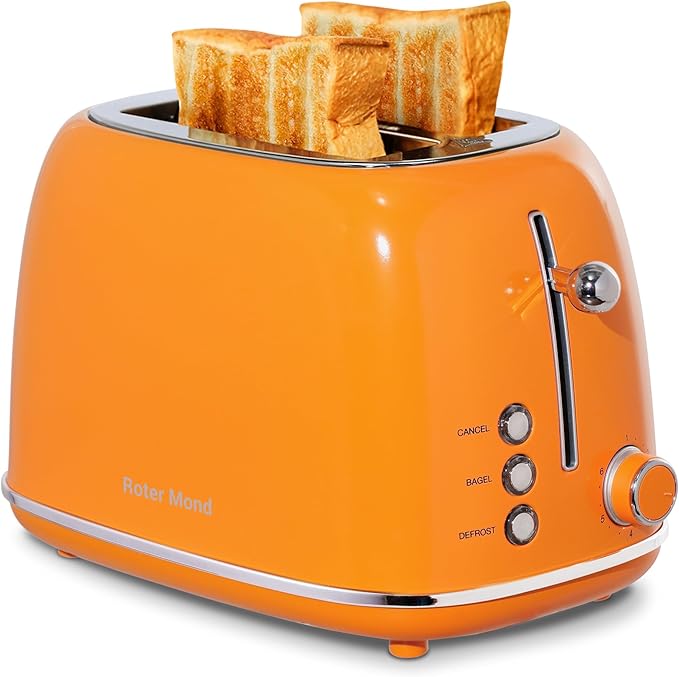 Roter Mond 2 Slice Toaster Retro Stainless Steel by RoterMond