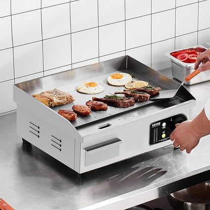 VEVOR Commercial Electric Griddle, 1700W Countertop Flat Top Grill, 18in - Image 8