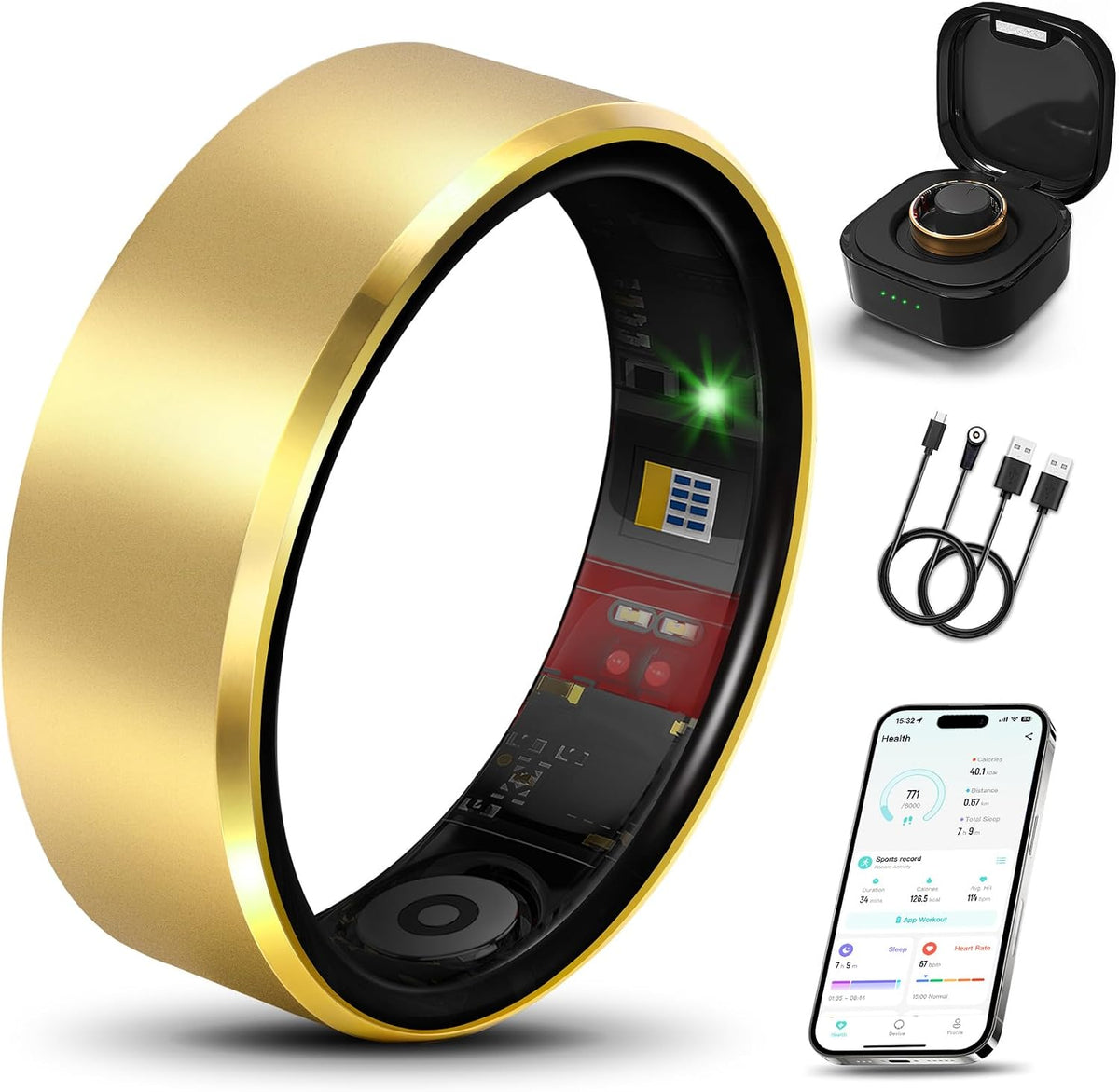smart health ring fitness tracker for men women, main product view