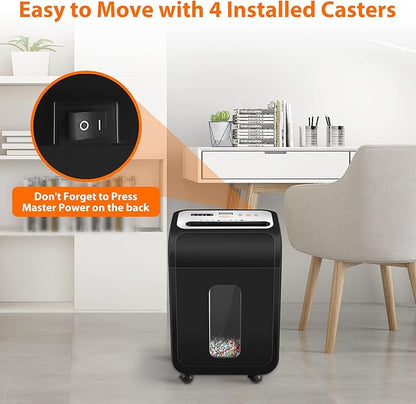 Paper Shredder for Home Office14-Sheet 60-Mins Micro Cut Shredder - Image 8