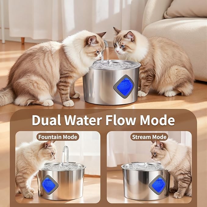 Cat Water Fountain Stainless Steel: 108oz/3.2L Automatic Pet Water Fountain - Image 4