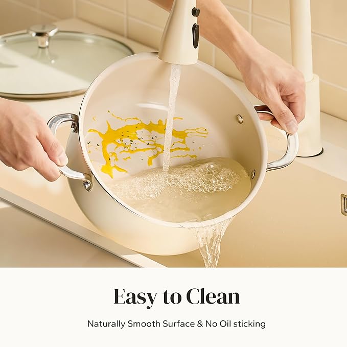 Redchef Ceramic Stock Pot with Lid, Soup Pot - Image 8