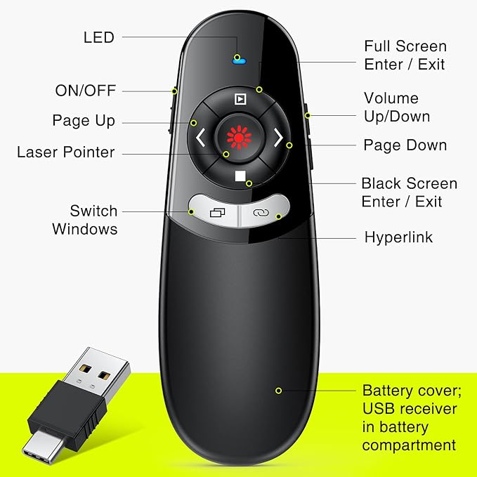 2 in 1 USB Type C Presentation Clicker - Image 7