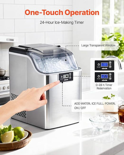 VEVOR Countertop Ice Maker, 44 lbs per Day, Self-Cleaning Portable Machine - Image 4
