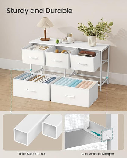 SONGMICS Dresser for Bedroom, Chest of Drawers, 5 Non-Woven Fabric Drawers - Image 6