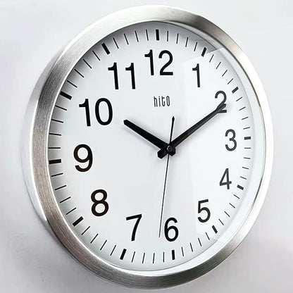 HITO 14" Silent Wall Clock Battery Operated Non Ticking Sweep Movement Glass - Image 2