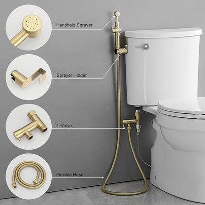 Bidet Sprayer for Toilet Brushed Gold Bidet Attachment for Toilet - Image 6
