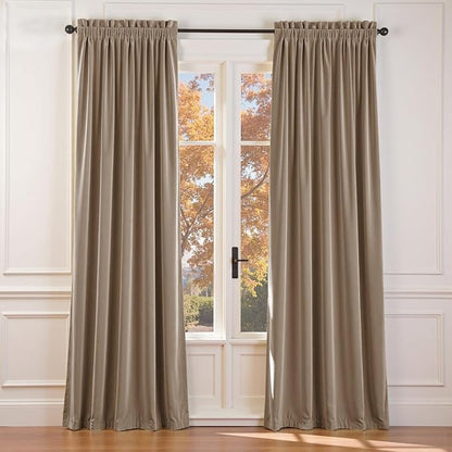Lazzzy Velvet Blackout Curtains Thermal Insulated Room Window Drapes Super Soft by Lazzzy