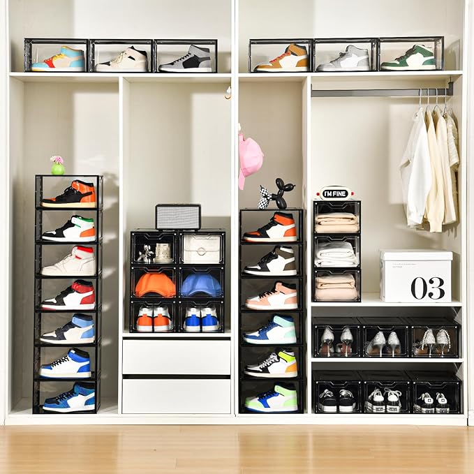 12 Pack Stackable Shoe Storage Organizer - Image 9
