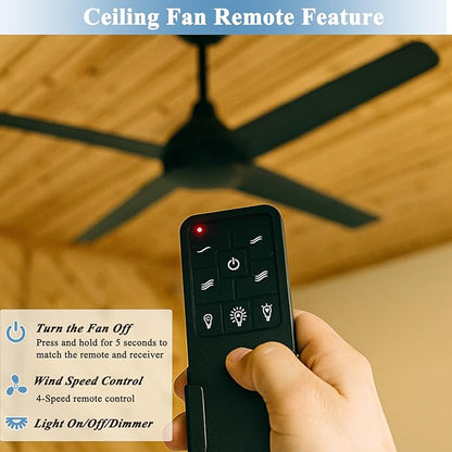 Replacement Remote for Westinghouse 7787900, 4-Speed Black Ceiling Fan Remote - Image 2