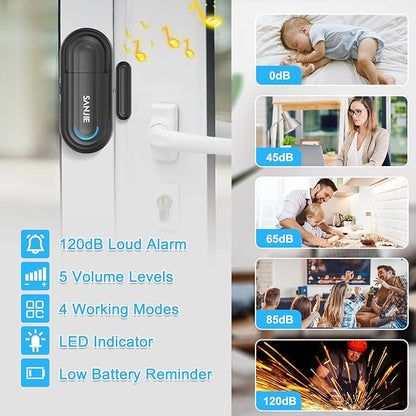 Pool Door Alarms for Home Security Loud, 0-120 Db Volume Ajustable - Image 6