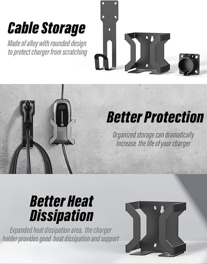 BMZX EV Charger Holder J1772, Wall Mount Kit - Image 2