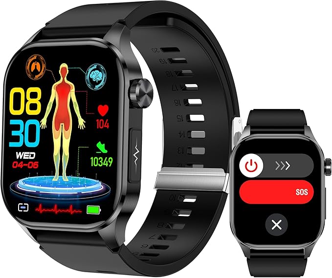 Smart Watch for Men Women, 2.04" AMOLED Color Screen, 24/7 Heart Rate, Blood by Yowow+BIT