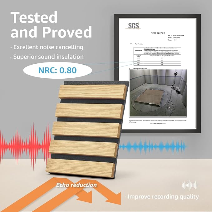 Art3d 4-Piece Wood Slat Acoustic Panels - Image 2