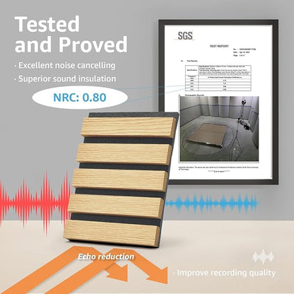 Art3d 4-Piece Wood Slat Acoustic Panels - Image 2