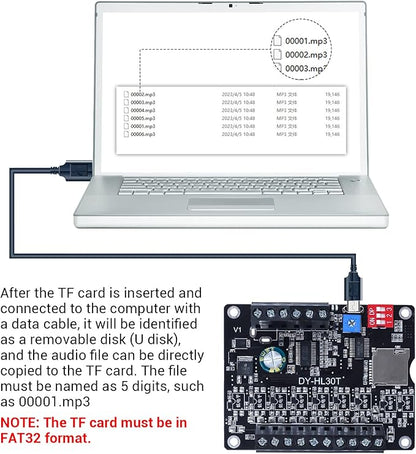 30W Voice Playback Module, PEMENOL DC 9-24V Voice Broadcast Device 9 Trigger - Image 3