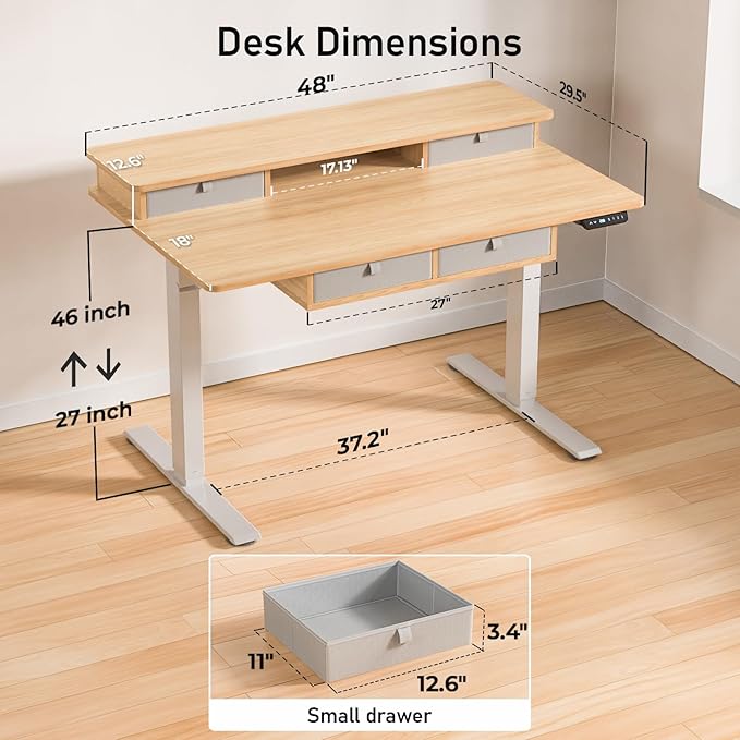 48 * 30 Inches Electric Standing Widened Desk Adjustable Height - Image 3