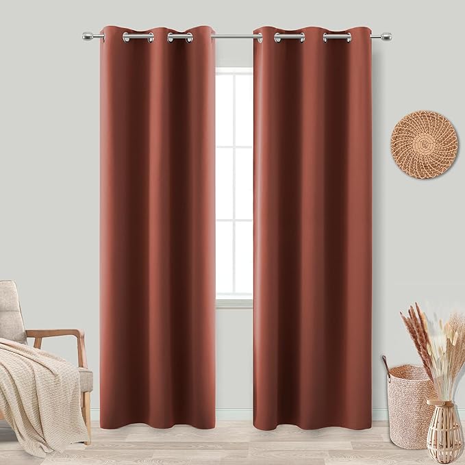 KOUFALL Copper Winter Curtains for Living Room, Insulated Warm Curtains for by KOUFALL