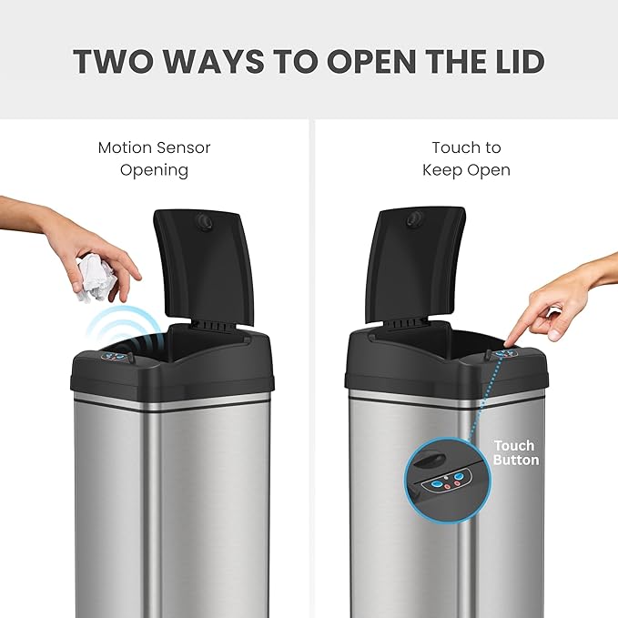 iTouchless 13 Gallon Kitchen Trash Can - Image 3