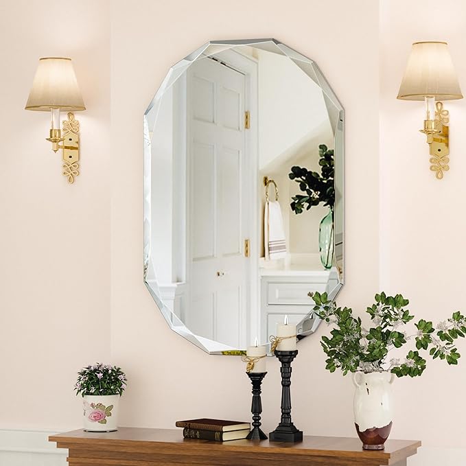Suidia Bathroom Mirror, Frameless Bathroom Mirror - Image 2