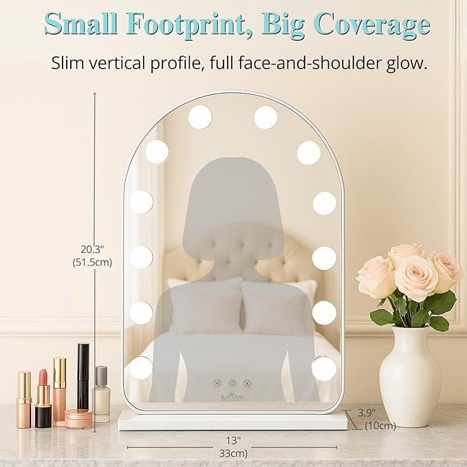 LUXFURNI Hollywood Mirror with Lights Makeup Mirror - Image 2