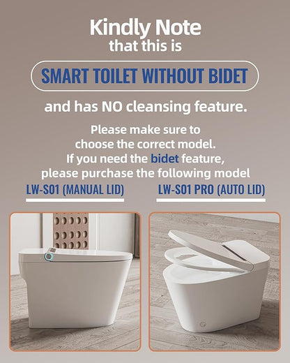 Luoware Smart Toilet Lite without Bidet, One Piece Elongated Modern Toilet - Image 2