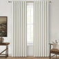 Beige White Cute Blackout Pleated Curtains 86 Inches Long 2 Pack, Insulated by QJMYDECO