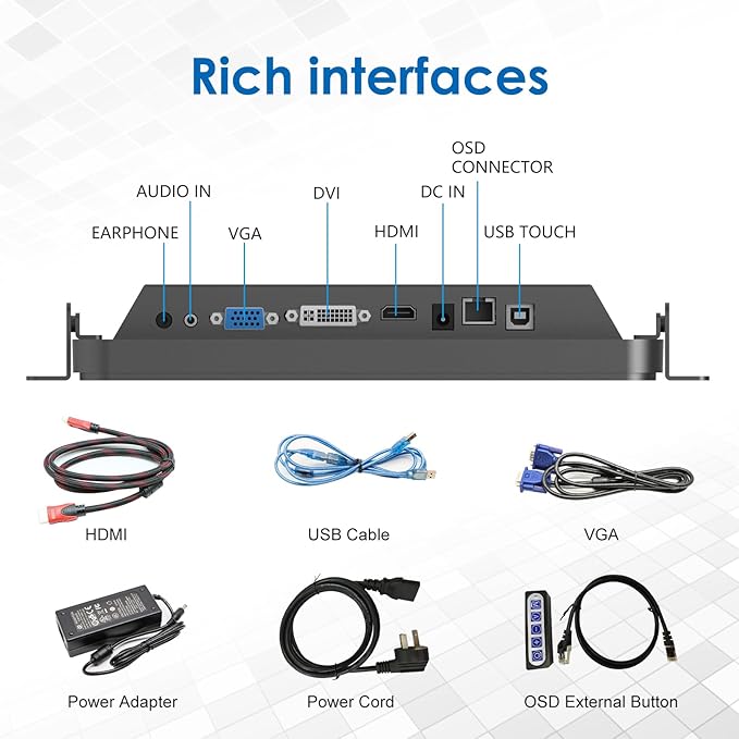 10.1 Inch 1000 Nits Sunlight Readable Multi Touch PCAP Open Frame Touch Screen - Image 7