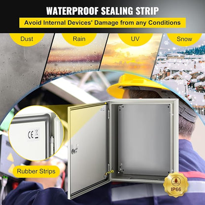 VEVOR NEMA Steel Enclosure, IP66 Waterproof & Dustproof, Outdoor/Indoor - Image 4