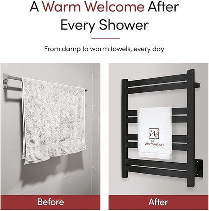 WarmlyYours Heated Towel Warmer Rack, Integrated On/Off Switch - Image 8
