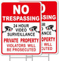 GXGGUS NO Trespassing Signs Private Property Video Surveillance Sign, Large by YourRulesYourRevelry