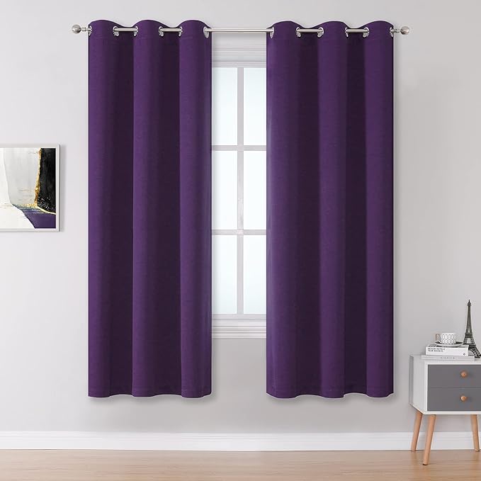 DUALIFE Royal Purple Room Darkening Curtain Panels by DUALIFE