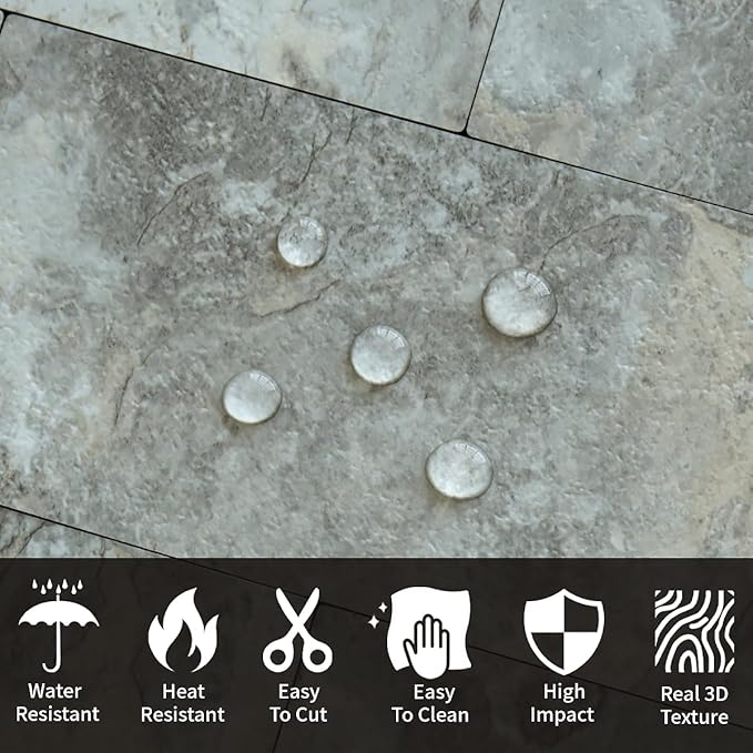AULIGET 100-Piece Faux Stone Peel and Stick Backsplash Wall Tiles, Laundry Room - Image 3