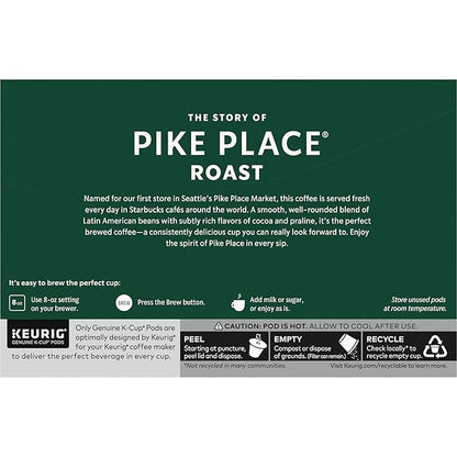 Starbucks K-Cup Coffee Pods, Medium Roast Hot or Iced Coffee, Pike Place Roast - Image 8