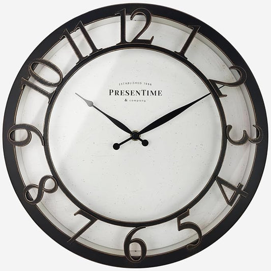 Presentime & Co 13" Farmhouse Series Wall Clock, Vintage Style, Retro Clock by Presentime