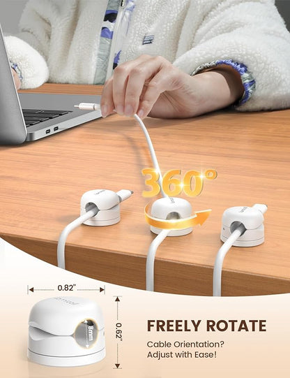 6Pack Rotatable Cord Organizer Cable Clips - Image 2