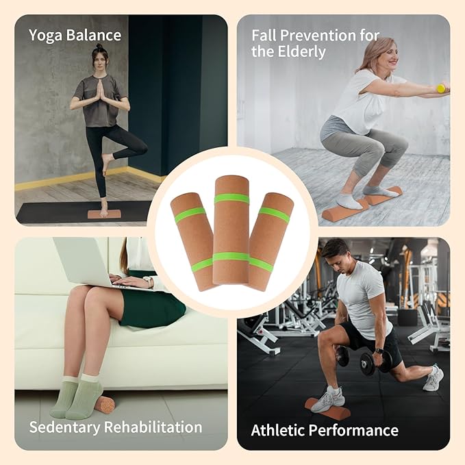 Cork Balance Board, Ankle Stability Trainer & Foot Strengthener, Textured - Image 7