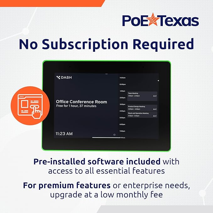 PoE Texas 10" Touchscreen Meeting Room Scheduler Tablet - Image 3